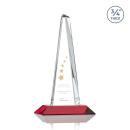 Majestic Tower Red  Pyramid Crystal Award