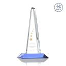 Majestic Tower Sky Blue Pyramid Crystal Award