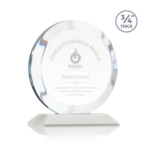 Corporate Awards - Crystal Awards - Gibralter White Circle Crystal Award