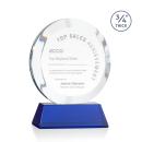 Gibralter Blue on Newhaven Base Circle Crystal Award