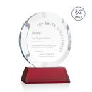 Gibralter Red on Newhaven Base Circle Crystal Award