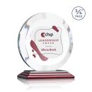 Gibralter Full Color Rosewood Circle Crystal Award