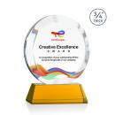 Gibralter Full Color Amber on Newhaven Base Circle Crystal Award