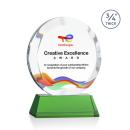 Gibralter Full Color Green on Newhaven Base Circle Crystal Award