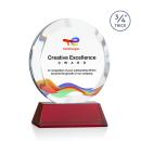 Gibralter Full Color Red on Newhaven Base Circle Crystal Award