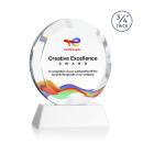 Gibralter Full Color White on Newhaven Base Circle Crystal Award