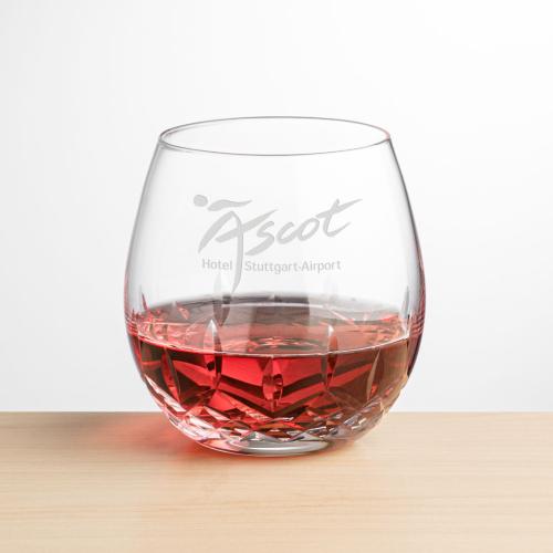 Corporate Recognition Gifts - Etched Barware - Wine Glasses - Templeton Stemless Wine - Deep Etch