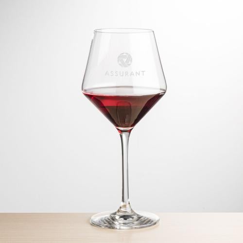 Corporate Recognition Gifts - Etched Barware - Wine Glasses - Tucson Burgundy Wine - Deep Etch