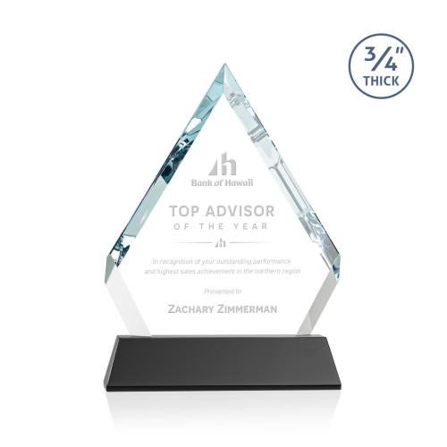 Corporate Awards - Crystal Awards - Apex Black on Newhaven Base Crystal Award