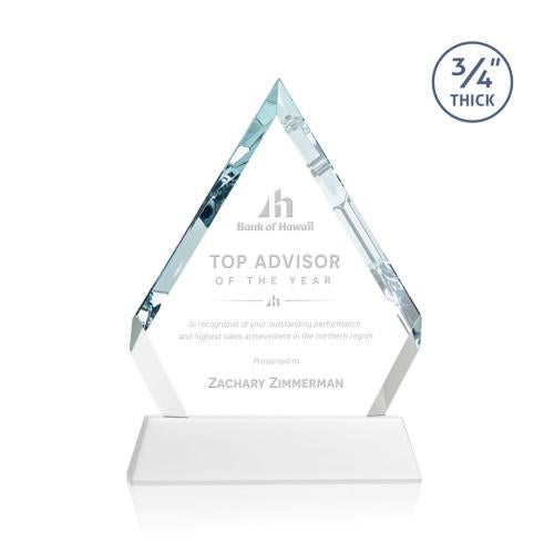 Corporate Awards - Crystal Awards - Apex White on Newhaven Base Crystal Award