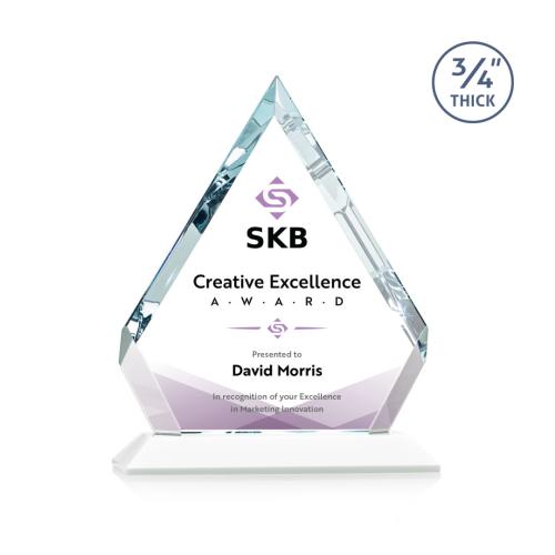Corporate Awards - Crystal Awards - Apex Full Color White Crystal Award