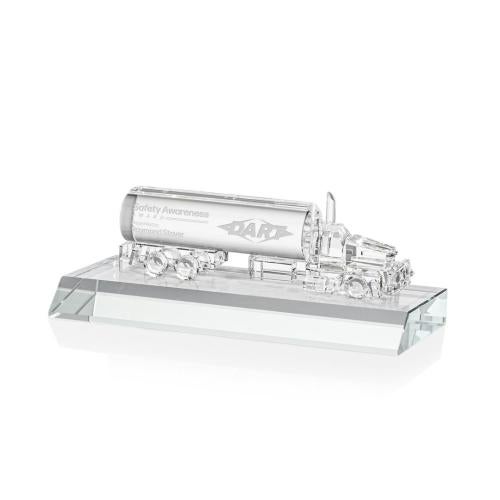 Corporate Awards - Crystal Awards - Crystal Oil Tanker on Base - Clear