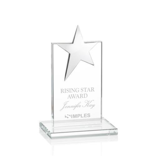 Corporate Awards - Crystal Awards - Bryanston Chrome Clear Star Crystal Award