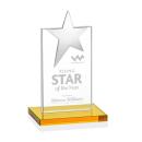 Bryanston Chrome Amber Star Crystal Award