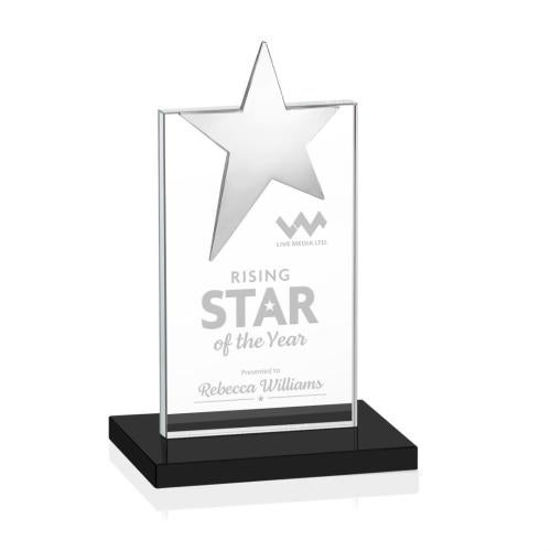 Corporate Awards - Crystal Awards - Bryanston Chrome Black Star Crystal Award