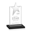 Bryanston Chrome Black Star Crystal Award