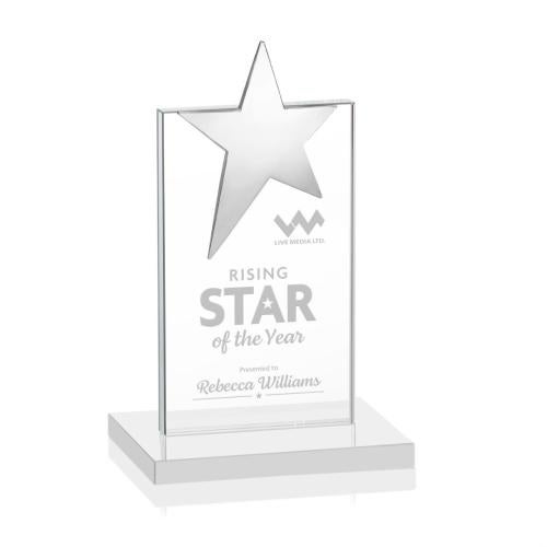 Corporate Awards - Crystal Awards - Bryanston Chrome White Star Crystal Award