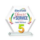 Riviera Anniversary Full Color Prismatic No 5 Number Crystal Award