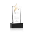 Fanshaw Gold Black on Base Star Crystal Award