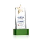 Fanshaw Gold Full Color Green on Base Star Crystal Award