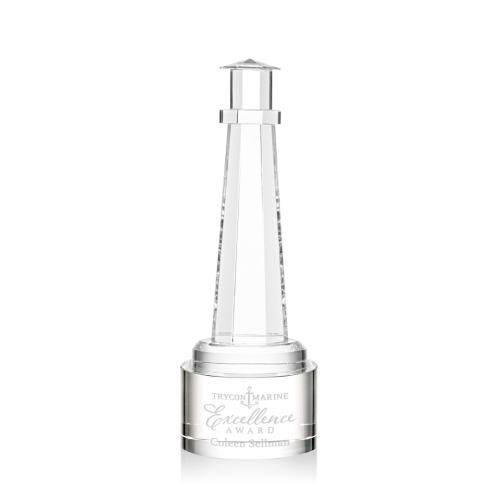 Corporate Awards - Crystal Awards - Lighthouse Clear on Marvel Base People Crystal Award