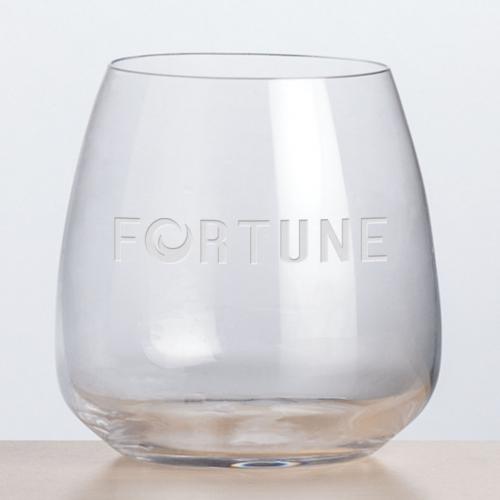 Corporate Gifts, Recognition Gifts and Desk Accessories - Etched Barware - Wine Glasses - Stemless Wine Glasses - Hogarth Stemless Wine - Deep Etch 13oz