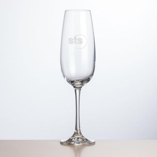 Corporate Gifts, Recognition Gifts and Desk Accessories - Etched Barware - Danforth Flute - Deep Etch 8.5oz