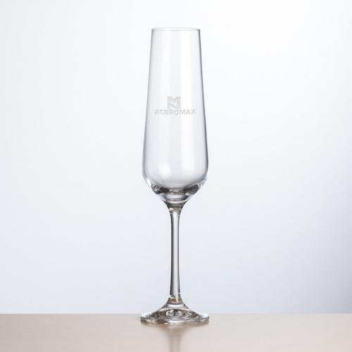 Corporate Gifts, Recognition Gifts and Desk Accessories - Etched Barware - Breckland Flute - Deep Etch 6.5oz