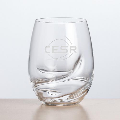 Corporate Gifts, Recognition Gifts and Desk Accessories - Etched Barware - Wine Glasses - Stemless Wine Glasses - Bartolo Stemless Wine - Deep Etch 16.5oz