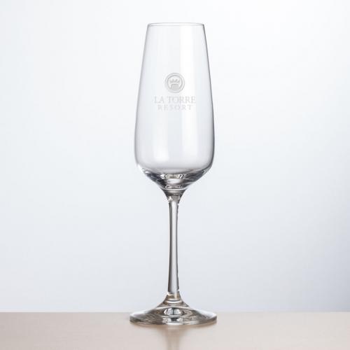 Corporate Gifts, Recognition Gifts and Desk Accessories - Etched Barware - Oldham Flute - Deep Etch 6.5oz