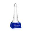 Lighthouse Blue on Robson Base People Crystal Award