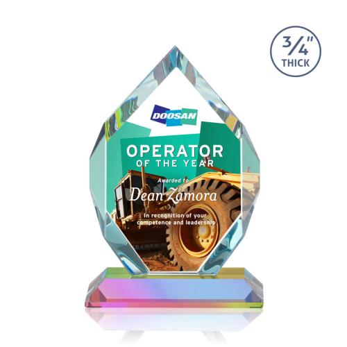 Corporate Awards - Crystal Awards - Royal Diamond Full Color Prismatic Crystal Award