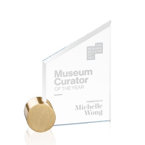 Corporate Awards - Crystal Awards - Cooper Starfire/Gold Circle Crystal Award