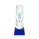 Toscana Full Color Blue on Base Obelisk Crystal Award