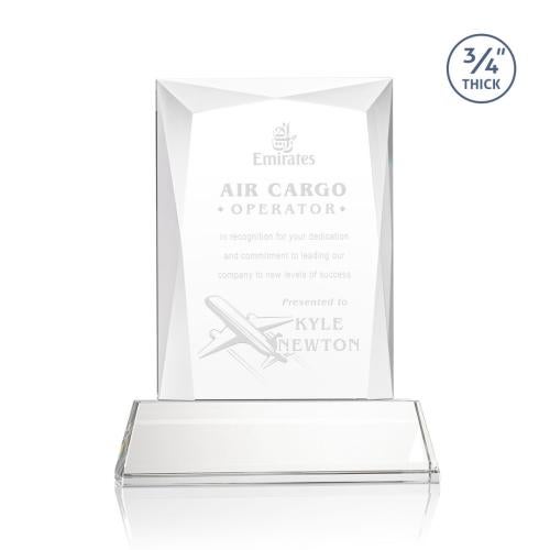 Corporate Awards - Crystal Awards - Messina Starfire on Newhaven Base Rectangle Crystal Award