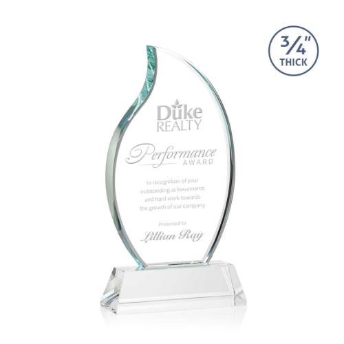 Corporate Awards - Crystal Awards - Croydon Clear on Newhaven Base Flame Crystal Award