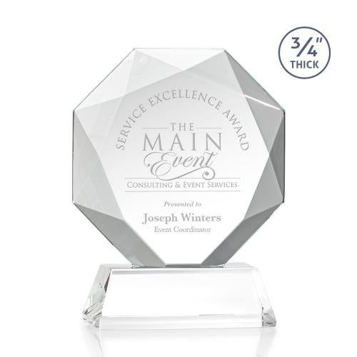 Corporate Awards - Crystal Awards - Bradford Starfire on Newhaven Base Crystal Award