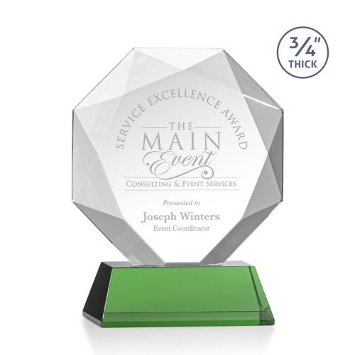 Corporate Awards - Crystal Awards - Bradford Green on Newhaven Base Crystal Award
