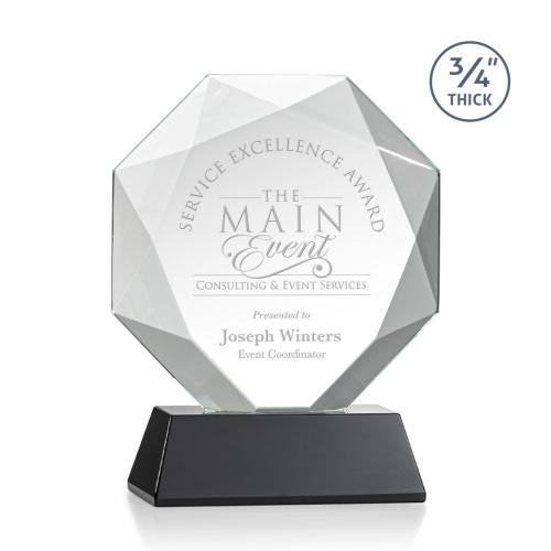 Corporate Awards - Crystal Awards - Bradford Black on Newhaven Base Crystal Award