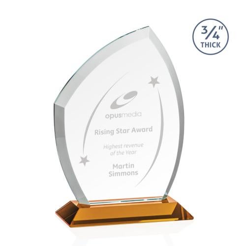 Corporate Awards - Crystal Awards - Daltry Amber Abstract / Misc Crystal Award