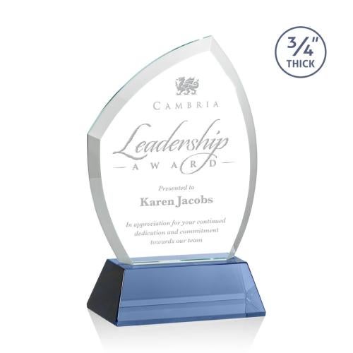 Corporate Awards - Crystal Awards - Daltry Blue on Newhaven Base Abstract / Misc Crystal Award