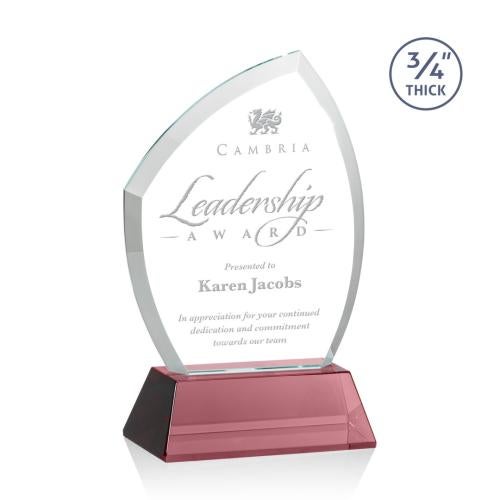 Corporate Awards - Crystal Awards - Daltry Red on Newhaven Base Abstract / Misc Crystal Award