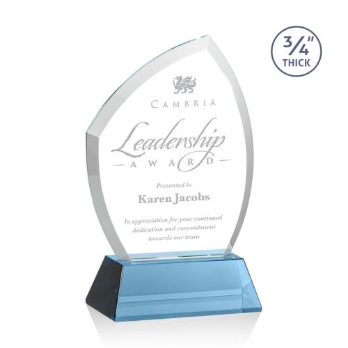 Corporate Awards - Crystal Awards - Daltry Sky Blue on Newhaven Base Abstract / Misc Crystal Award