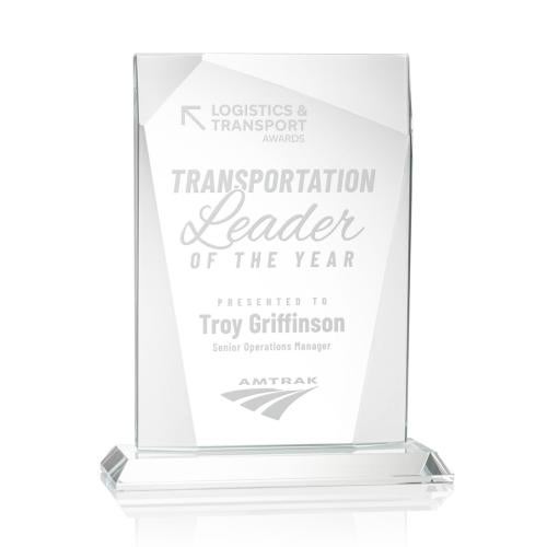 Corporate Awards - Crystal Awards - Shamrock Rectangle Crystal Award