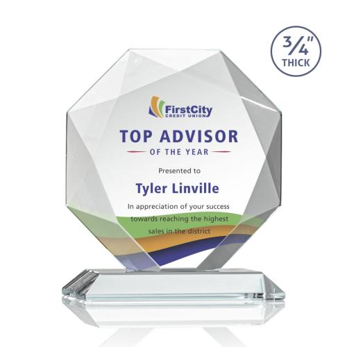 Corporate Awards - Crystal Awards - Bradford Full Color Starfire Crystal Award