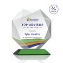 Bradford Full Color Green Crystal Award