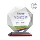 Bradford Full Color Rosewood Crystal Award