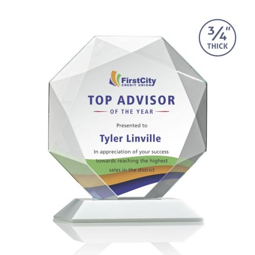 Corporate Awards - Crystal Awards - Bradford Full Color White Crystal Award