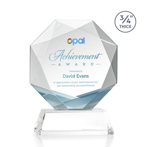Corporate Awards - Crystal Awards - Bradford Full Color Starfire on Newhaven Base Crystal Award