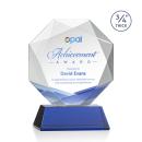 Bradford Full Color Blue on Newhaven Base Crystal Award